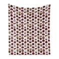 thumbnail image 1 of Chocolate Soft Flannel Fleece Throw Blanket, Cupcake Muffin Donuts Cookie Candy Bakery Pastry Sweets Pattern, Cozy Plush for Indoor and Outdoor Use, 60" x 80", Maroon Brown Burgundy, by Ambesonne, 1 of 6