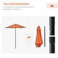 thumbnail image 4 of Outsunny 6.6FT Patio Umbrella, Outdoor Parasol with 6 Solid Ribs, Orange, 4 of 10
