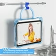 thumbnail image 3 of ELEHOLD Rotating Shockproof Case For iPad Mini 7th(A17 Pro) 2025/ 6th Generation 2022, Full Body Protection Clear Rugged Cover, 360° Rotating Ring Hand Grip Stand, Nylon Shoulder Strap,Lightblue, 3 of 11