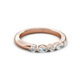 thumbnail image 3 of TriJewels 0.27 ctw Marquise and Round Lab Grown Diamond 5 Stone Women Stackable Wedding Band in 14K Rose Gold-3.5, 3 of 6