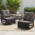 thumbnail image 2 of 3-Piece Patio Swivel Glider Bistro Set, Wicker Outdoor Chairs with Cushions (2), Side Table, High Back All-Weather Rattan Furniture for Porch Backyard, 2 of 9