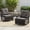 Grey, variant on STARY Outdoor Swivel Rocker Chairs with Coffee Table, 3 Pieces Wicker Patio Furniture Set, Rattan Outdoor Bistro Set for Backyard, Red