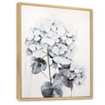 thumbnail image 2 of Designart "Delightful Grey Minimalist Hydrangea" Hydrangea Floater Framed Canvas Wall Art, 2 of 5