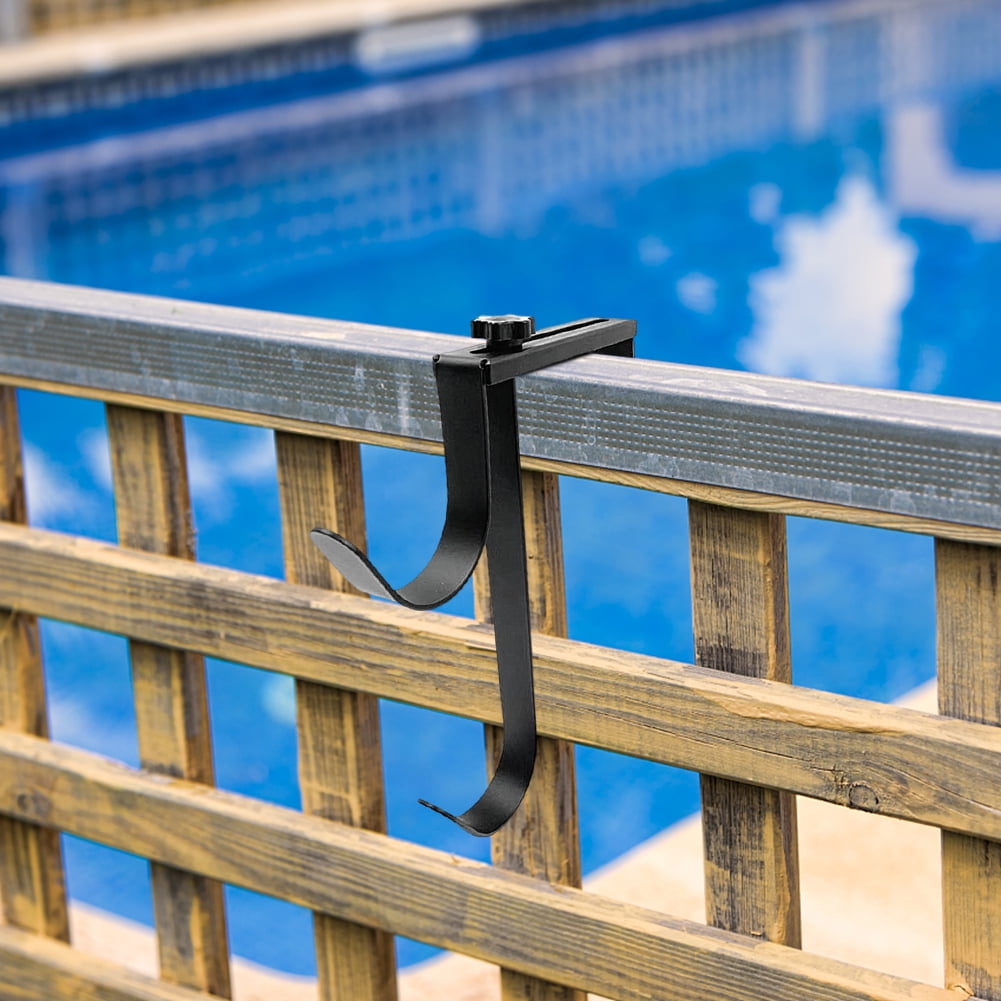 Xewsqmlo Adjustable Pole Clamp Antirust Pool Equipment Hooks for Pool
