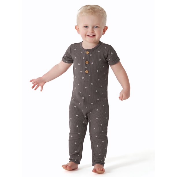 Modern Moments by Gerber Baby Boy or Girl Unisex Long Leg Romper, Sizes