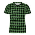 thumbnail image 4 of T Shirt For Men Houndstooth T-Shirt Black And Green Hippie Short Sleeve Pattern Tshirt Cheap Origina, 4 of 7