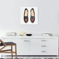 thumbnail image 2 of Wynwood Studio Canvas Heart And Kiss Slippers Fashion and Glam Shoes Wall Art Canvas Print Black Light Red 20x20, 2 of 3
