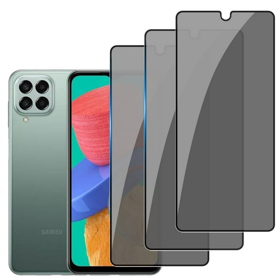 ZYQEEE Privacy Screen Protector Tempered Glass for Samsung Galaxy M33 - Scratch Resistant Protective Film - Easy Installation Edge to Edge Protection - Bubble Free