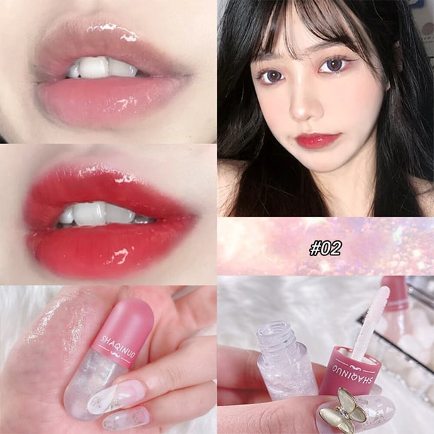 Mini Cápsula de brillo de labios de agua brillante, esmalte de labios transparente, vidrio de cambio de Color, aceite de labios, lápiz labial duradero a prueba de agua, cosméticos