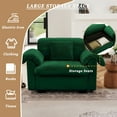 thumbnail image 5 of Single Sofa Chair, Cloud chair with Pillow, Velvet Single Seat Sofa, Comfy Deep Upholstered Couch for Living Room, Bedroom, Apartment Sofa with storage, Green, 5 of 8