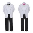 thumbnail image 2 of 5-7pc Formal Black White Suit Set Fuchsia Bow Necktie Vest Boy Baby Sm-20 Teen, 2 of 3