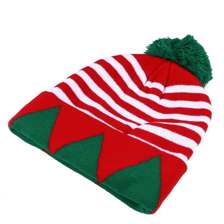 

DiMaddie Christmas Stripe Hat Thickened Xmas Woolen Santa Costume Access.