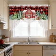 thumbnail image 3 of ERK 1Pcs Themed Kitchen Curtain (3 ) Red Plaid Truck Pattern Perfect For Kitchen Can Also Be In The Bathroom Short Curtains., 3 of 4