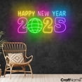 thumbnail image 2 of Craftnamesign Happy New Year 2025 Neon Light Wall Art, New Year LED Signage, 2 of 5