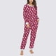 thumbnail image 4 of Conjunto de top y pantalones de poliéster con bolsillos largos y estampado de cuello redondo informal para mujer, 4 of 6