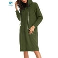 thumbnail image 3 of Deago Women's Casual Zip up Hoodies Long Tunic Sweatshirts Jackets Fashion Plus Size Hoodie with Pockets (Green, 2XL), 3 of 7