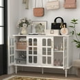 thumbnail image 3 of HLR 47.6" Modern Vintage Sideboards Buffet Cabinet with 4 Lattice Glass Door, White, 3 of 7