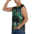 thumbnail image 3 of Balery Mystical Black Cat Fireflies Camisetas sin mangas para hombre, absorbe la humedad y protege contra el mal olor.-3X-Large, 3 of 7