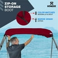 thumbnail image 6 of Knox T40D-Z4 54-60 in. Universal 4 Bow Bimini Top Replacement Canvas & Detachable Sidewalls with Storage Boot, Burgundy, 6 of 7