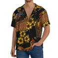thumbnail image 3 of Balery Embroidery Chicken Rooster Men's Casual Button Down Shirt Short Sleeve Textured Summer Cuban Beach Shirts-Large, 3 of 7