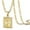 Yellow, variant on Initial Letter Pendant Necklace For Men Womens 1 Gold Plated Square Capital Monogram Necklace Alhpabets From A Z Figaro Chain Necklace