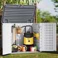 thumbnail image 2 of Waterproof Resin Outdoor Storage Outdoor Storage - 35 Cu Ft Storage Cabinet for Tools, Lawn Mower, Cushions, Garbage Cans - Durable Patio Trash Bin Organizer, 2 of 8