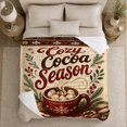 thumbnail image 5 of Cocoa Season Mug Text in Festive Winter Style for Cocoa Lovers, Marshmallow Candy Cane Scene, Warm Flannel Blanket for Living Room and Reading Nook, Christmas Gift, Cocoa Home Decor, 5 of 9