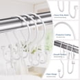 thumbnail image 2 of Bathway Shower Curtain Hooks White Shower Curtain Rings with Cylindrical Design, 12Pcs Metal Shower Curtain Hooks Rust Proof, Smooth Glide Double Shower Hooks Rings for Shower Curtain, 2 of 7