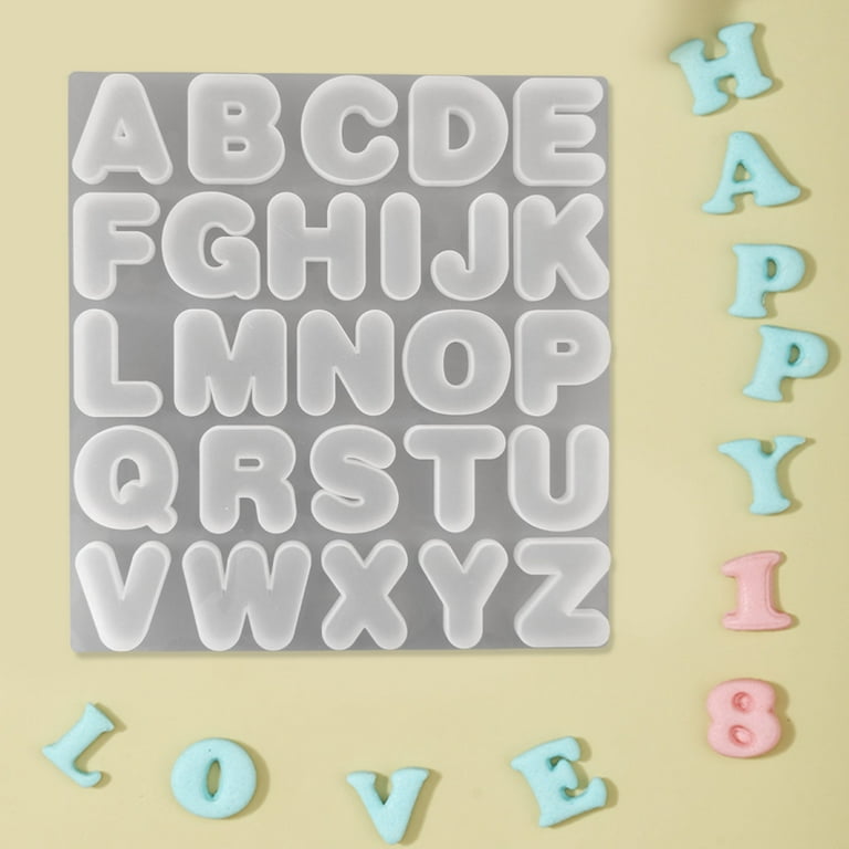 2pcs Large Letter Molds Silicone Alphabet Mold for Crayon, Cake Baking  Decor (2)