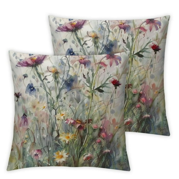 nygtbtfer Throw Pillow Covers, Floral Plant Modern Decorative Throw Pillow Case,2 Pack Double-Side Printed Pillowcases for Sofa and Living Room, White