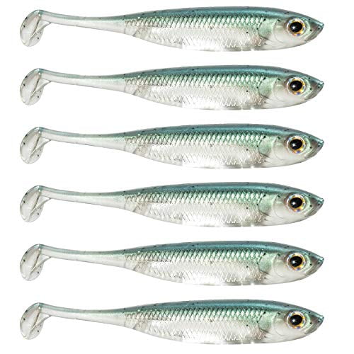 Dr.Fish Soft Body Swimbait Paddle Tail Soft Plastic Bass Lure Shad Lure Texas Rig Drop Shot Lure 2-3/4 to 4-3/4 Inches