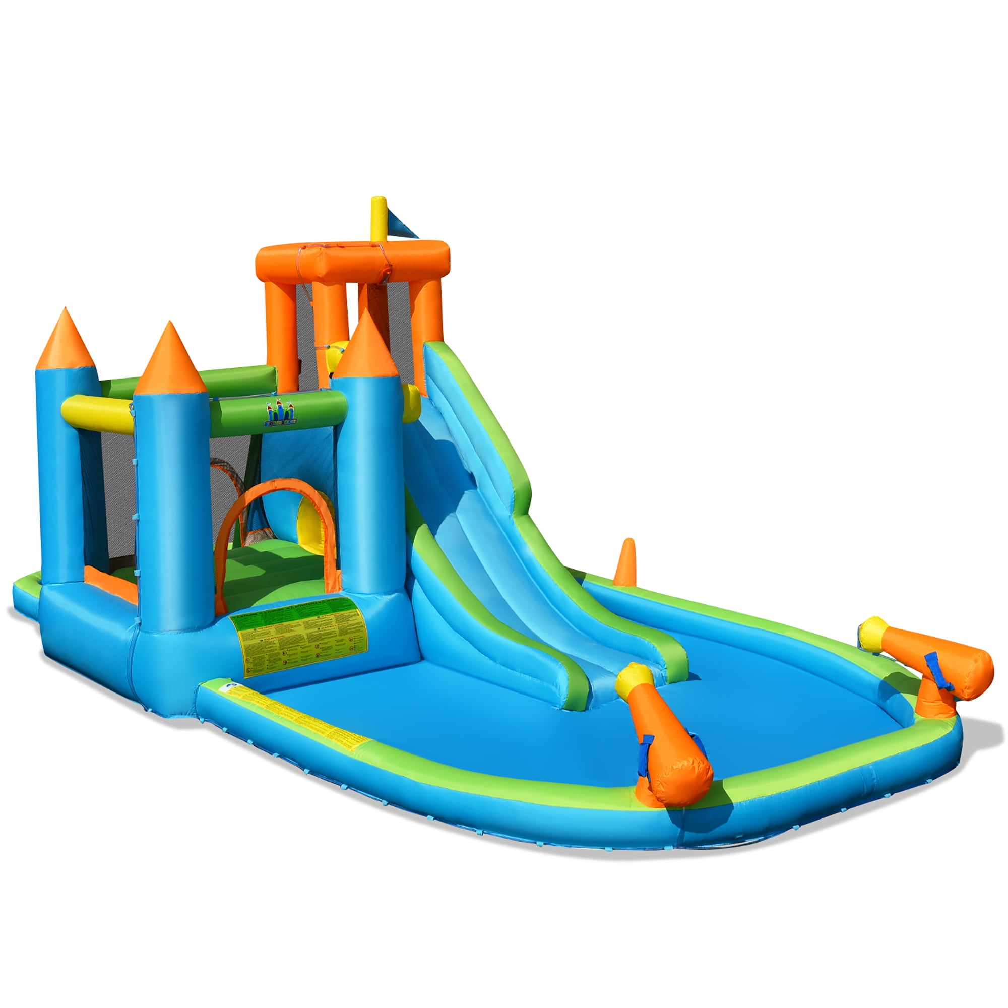 Costway Bountech Inflatable Water Slide Kids Bounce House Splash Pool without Blower for Toddler, Bouncy Water Park