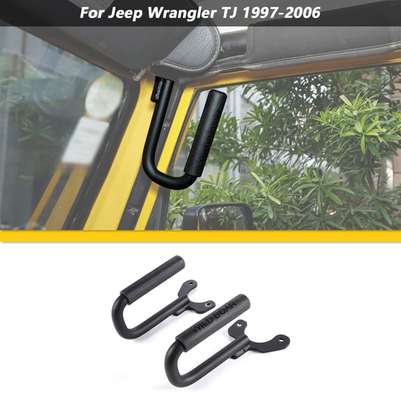 CheroCar  Car Front Door Handles Grab Interior Bar Fit for Jeep Wrangler TJ & Jeep Unlimited 1997-2006,Black