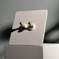 thumbnail image 4 of White Matte Finish Retro Toggle Switch With Brass Lever Control Options, 4 of 6