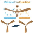 thumbnail image 6 of FETCOI 48" 3 Blades Wood Ceiling Fan, Dimmerable Downrod Outdoor Ceiling Fan with Lights and Remote Noiseless Reversible Motor Modern Ceiling Fan for Patios Bedroom Living Room (Wood), 6 of 16