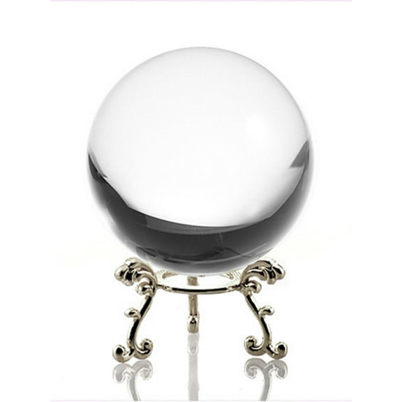 Amlong Crystal Clear 60mm Crystal Ball with Silver Flower Stand