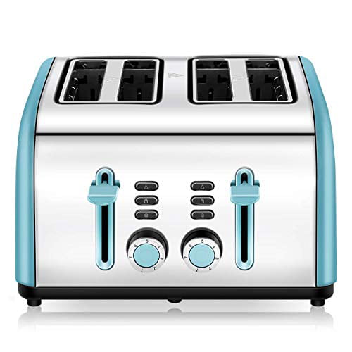 Featuring High-Lift Defrost Toaster 6 Shade Settings & Warming Rack Reheat Extra-Wide Slot Toaster with Cool Wall Long Slot Toaster 4 Slice Stainless Steel Toaster Cancel Functions
