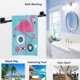 thumbnail image 2 of GZHJMY Fresh Pink Flamingo Print Soft Large Decorative Hand Towels Multipurpose for Bathroom, Hotel, Gym and Spa (16" x 30",Turquoise), 2 of 4