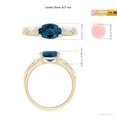 thumbnail image 6 of ANGARA Natural 2.25 ct London Blue Topaz Ring with Diamonds in 14K Yellow Gold for Women (Size-9x7mm) | November Birthstone, Anniversary, Jewelry Gift for Women | Natural London Blue Topaz Ring, 6 of 11
