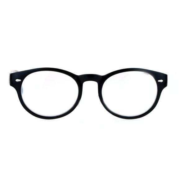 SA106 Oval Horn Rim Multi 3 Focus Progressive Reading Glasses Black 2.5