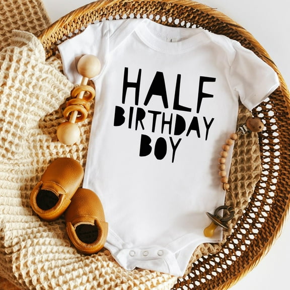 Baby Bodysuit BELLA CANVAS Half Birthday, Half Birthday Outfit, 1/2 Birthday, Half Birthday Boy Outfit, 1 2 Birthday, 6 Month Birthday, Boy Half Birthday, Birthday Boy