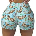 thumbnail image 2 of Fuzoiu Cute Otters Print Women's Workout Shorts,Workout Biker Shorts Women,Exercise Fitness Shorts,Scrunch Short, Athletic Shorts for Gym Yoga Running Sport Active-X-Large, 2 of 8