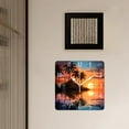 thumbnail image 3 of 14 Inch Wall Clock Battery Operated Square Clock Decorative for Office, Kitchen, Outdoor, Living Room，Paradise Beach Sunset Tropical Palm Trees Elegant Design, 3 of 4