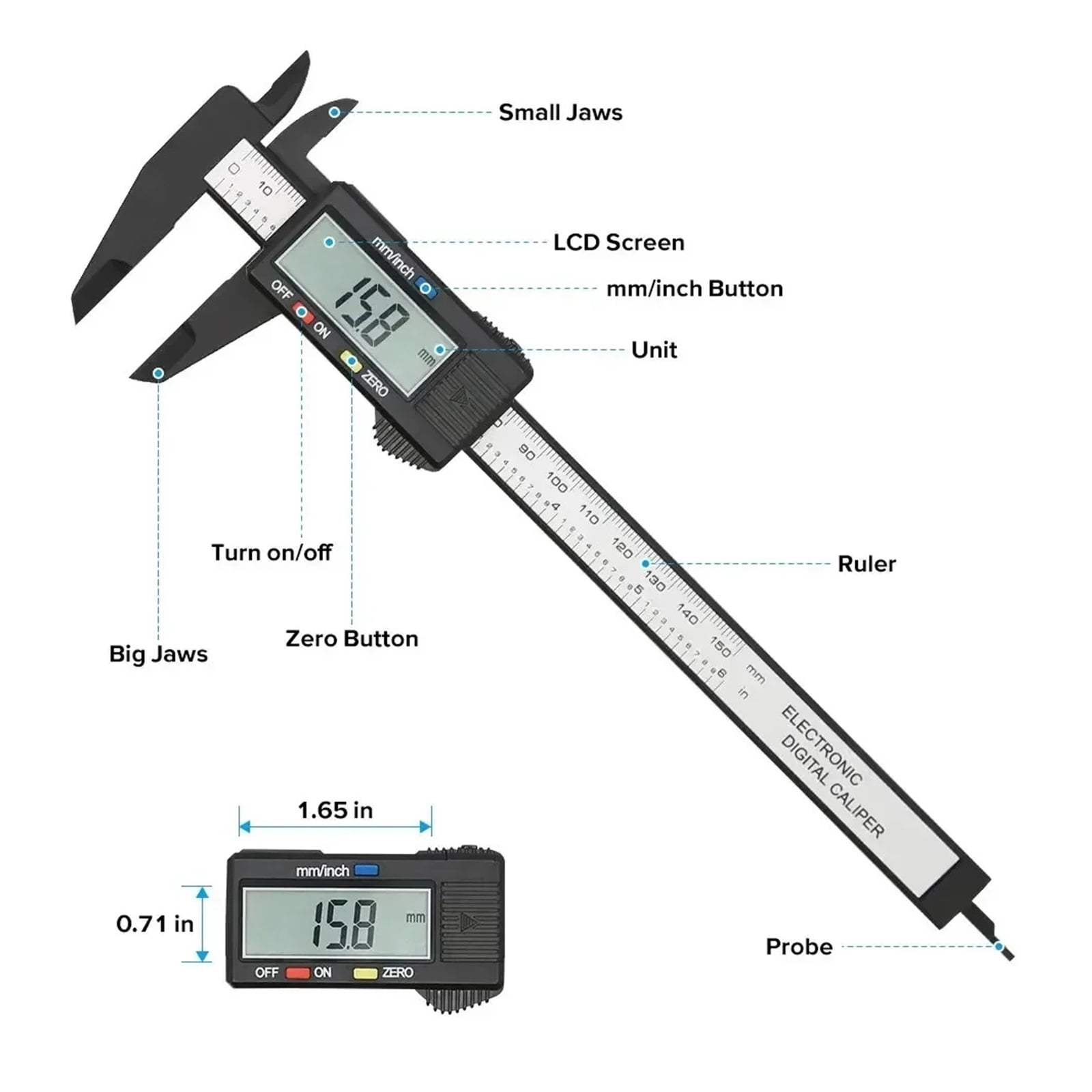 Vernier Digital Caliper Tool Calibrator Inspection Tools Job Measuring Gauging Measurement Analysis Instruments ,Easy to Operate