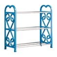 thumbnail image 2 of Three Tier Shoe Rack Organizer,Space-Saving Closet and Entryway Storage Solution,Durable Slatted Design for Shoes,Boots,Sandals,Suitable for Bedroom,Bathroom,Hallway or Mudroom Storage-Blue, 2 of 8
