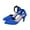 Blue, variant on Women High Heeled Shoes Pointy Toe Slender Heel PU Slingback Ankle Strap Sandals Summer New Large Size Good With Satin Shallow Mouth Back Trip Green