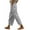 White, variant on MEICHEN Women's Cotton and Linen Striped Elastic High Waisted Pocket Pants Side Nine Point Pants Loose Casual Pants H Shaped Straight Leg Pants