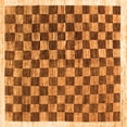 thumbnail image 1 of Ahgly Company Indoor Square Checkered Orange Modern Area Rugs, 4' Square, 1 of 1