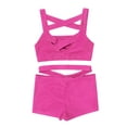 thumbnail image 4 of iiniim Kids Girls Crop Tops and Shorts 2 Piece Dance Sports Outfits Activewear Set, 4 of 7