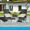 thumbnail image 1 of Costway 5PCS Patio Rattan Furniture Set Cushioned Sofa Ottoman Armrest Side Table Garden, 1 of 10